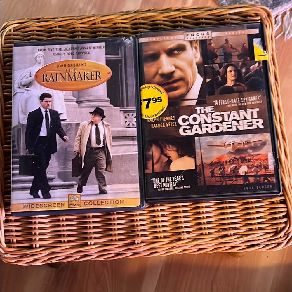 DVDs The Constant Gardener and The Rainmaker